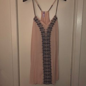 Navy and peach summer dress